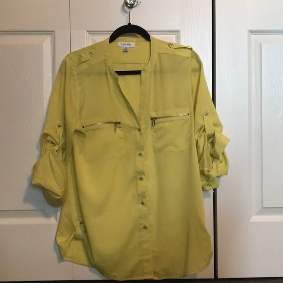 Calvin Klein MED Blouse w zipper pockets - Picture 1 of 5